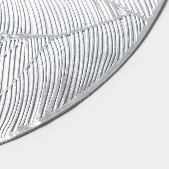 Салфетка сервировочная Доляна «Фэйви», 38×38 см, цвет серебро