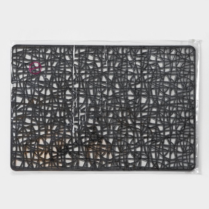 Набор салфеток сервировочных Доляна «Милла», 4 шт, 30×45 см, цвет чёрный