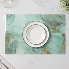 Салфетки сервировочные на стол Доляна «Мрамор», 4 шт., 30×45 см, бирюзовые - Фото 2