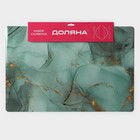 Салфетки сервировочные на стол Доляна «Мрамор», 4 шт., 30×45 см, бирюзовые - Фото 6