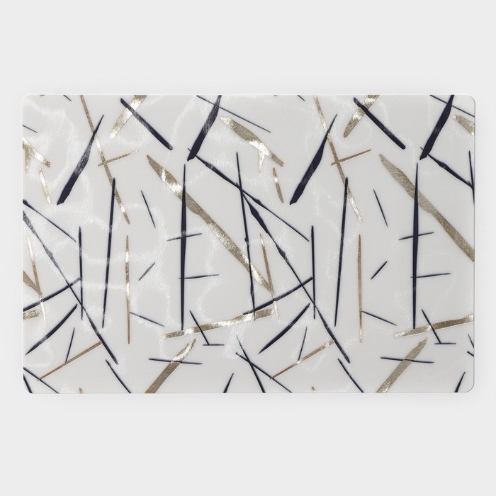 Набор салфеток сервировочных Доляна «Абстракция», 4 шт, 30×45 см, цвет белый с чёрным