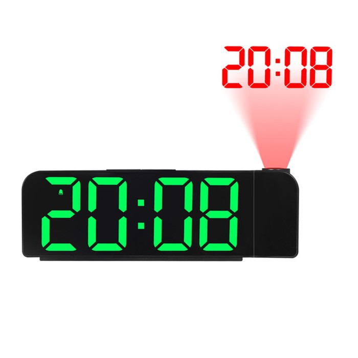 Часы настольные электронные с проекцией: будильник, термометр, календарь,  19.6 х 6.5 см 9754992 – купить по цене 1 798 руб. в интернет-магазине  svetotochki.ru