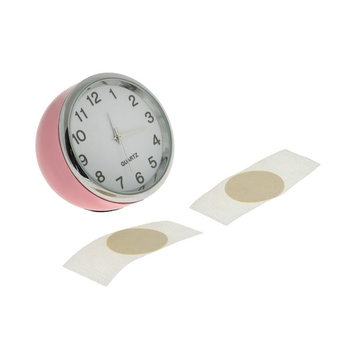 Часы автомобильные, внутрисалонные, d 4.5 см, розовые - фото 1885854373