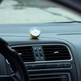 Часы автомобильные, внутрисалонные, d 4.5 см, желтые