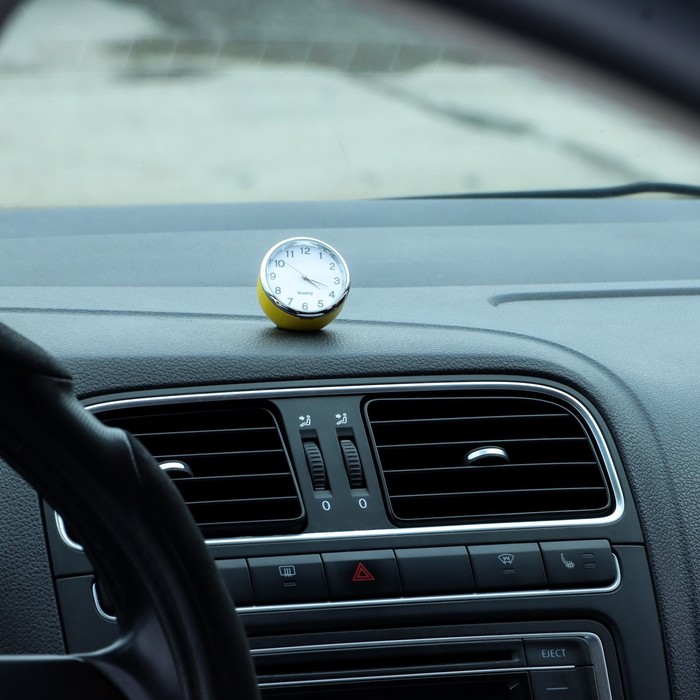 Часы автомобильные, внутрисалонные, d 4.5 см, желтые - фото 1907929139