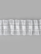 Шторная лента классическая, органза, 2.5 см, 100±1 м, прозрачная, белая - Фото 5