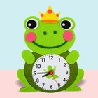 Часы настольные DIY "Лягушонок из фетра" детские, набор для творчества, 23 х 21 см, АА - фото 320572152