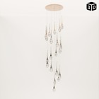 Светильник-каскад "Беллис" 20хLED 60Вт 3000K золото 50х50х250см BayerLux - фото 23493136