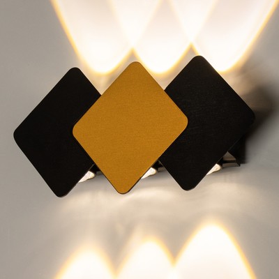Бра «Алир» LED 4 Вт 3000К IP65 черно-золотой 15×3.8×12 см