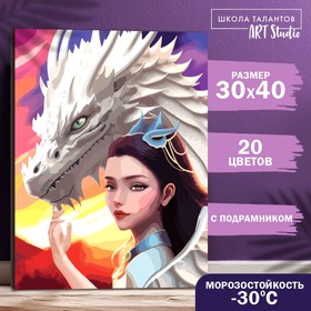 Картина по номерам на холсте с подрамником «Принцесса с драконом», 40 х 30 см