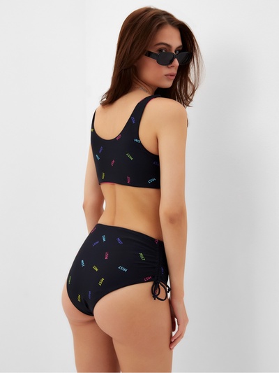 Купальник раздельный с высокой посадкой женский MIST, размер S, чёрный