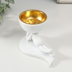 Курильница для благовоний, подставка для конусов «Человечек лежит», набор 2 шт., полистоун, белый, 6.1×6.3×10.7 см - Фото 3