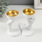 Курильница для благовоний, подставка для конусов «Человечек», набор 2 шт., полистоун, белый, 10.9×6.4×9.9 см - Фото 1