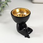 Курильница для благовоний, подставка для конусов «Человечек сидит», полистоун, чёрный, 6.7×6×6.8 см - Фото 2
