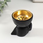 Курильница для благовоний, подставка для конусов «Человечек сидит», полистоун, чёрный, 6.7×6×6.8 см - Фото 3