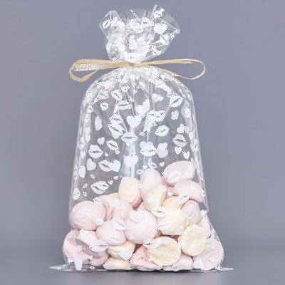 Пакет фасовочный БОПП, «Поцелуи», для сладостей и подарков, 20×35 см