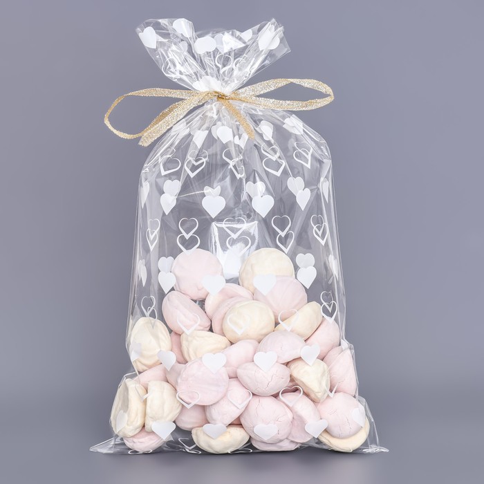 Пакет фасовочный БОПП, «Сердца», для сладостей и подарков, 20×35 см - Фото 1