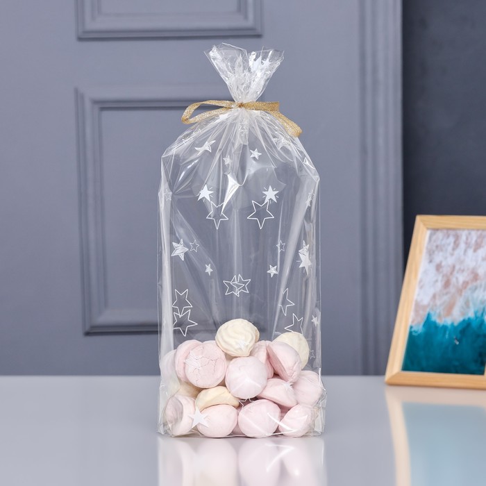 Пакет фасовочный БОПП, с донной складкой, «Звёзды» 20×35 см - Фото 1