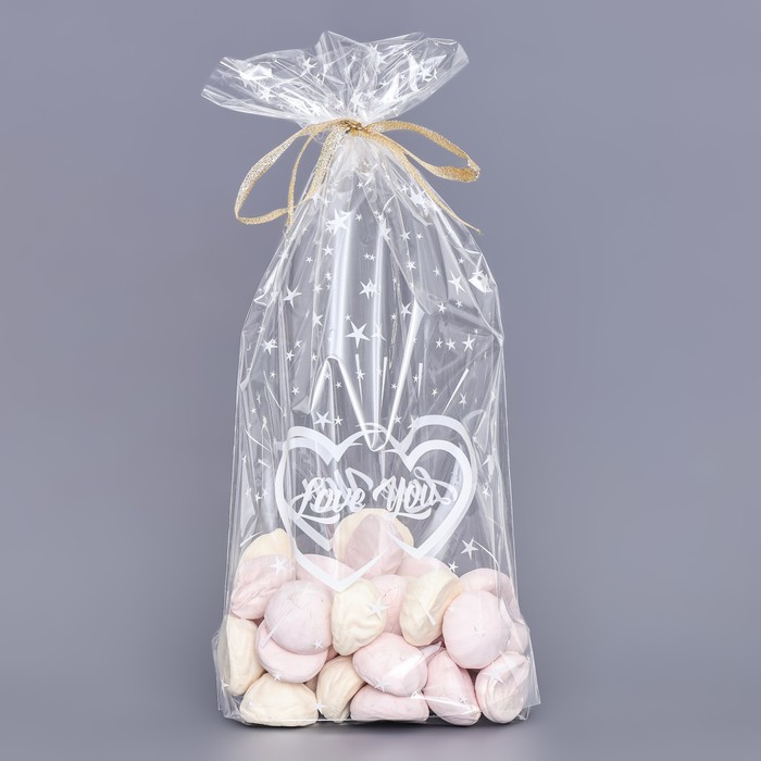 Пакет фасовочный БОПП, с донной складкой, «Две половинки», для сладостей и подарков, 20×35 см - Фото 1