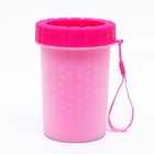 Лапомойка для средних собак с силиконовыми ворсинками 10×10×15 см, розовая - Фото 2