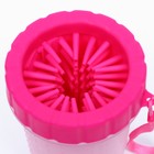 Лапомойка для средних собак с силиконовыми ворсинками 10×10×15 см, розовая - Фото 3