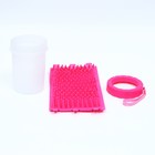 Лапомойка для средних собак с силиконовыми ворсинками 10×10×15 см, розовая - Фото 6