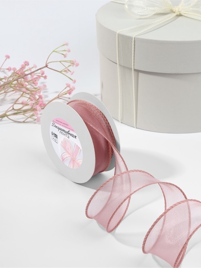 Лента капроновая «Волна», с блеском, 40 мм, 10±1 м, сливовая №31