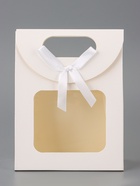 Подарочная коробка - пакет, с окном, белый, на липучке, с вырубной ручкой, 16×12×6 см - Фото 2