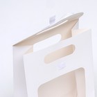 Коробка-пакет, с окном, белый, 20 х 14 х 7 см - Фото 3