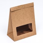 Коробка-пакет, крафт с окном, 23 х 18 х 10 см - Фото 3