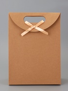 Коробка - пакет с ручкой, крафт, 26×19×9 см - Фото 2