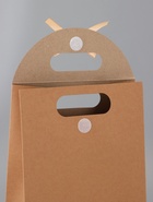 Коробка - пакет с ручкой, крафт, 26×19×9 см - Фото 4