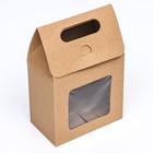 Коробка-пакет с окном, крафт, 15 х 10 х 6 см - Фото 3