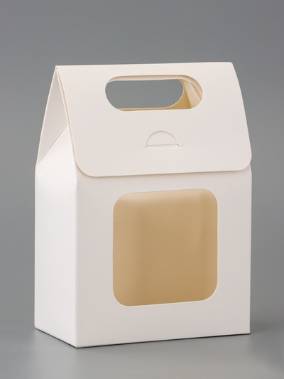 Коробка-пакет с окном, белый, 15×10×6 см