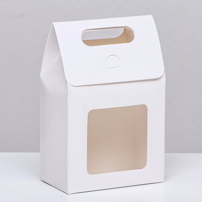 Коробка-пакет с окном, белый, 15 х 10 х 6 см - Фото 1