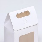 Коробка-пакет с окном, белый, 15 х 10 х 6 см - Фото 4