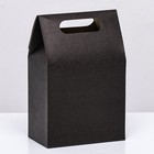 Коробка-пакет с окном, черный, 15 х 10 х 6 см - Фото 2