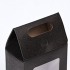 Коробка-пакет с окном, черный, 15 х 10 х 6 см - Фото 4