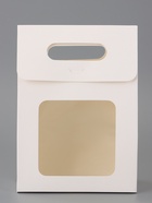 Подарочная коробка - пакет, с окном, белый, на липучке, с вырубной ручкой, 20×14×8 см - Фото 2