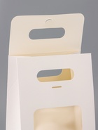 Подарочная коробка - пакет, с окном, белый, на липучке, с вырубной ручкой, 20×14×8 см - Фото 4