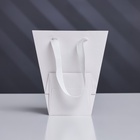 Пакет-переноска для цветов 10 × 10 × 20 х 18 см, белый (12 шт) - фото 809471552