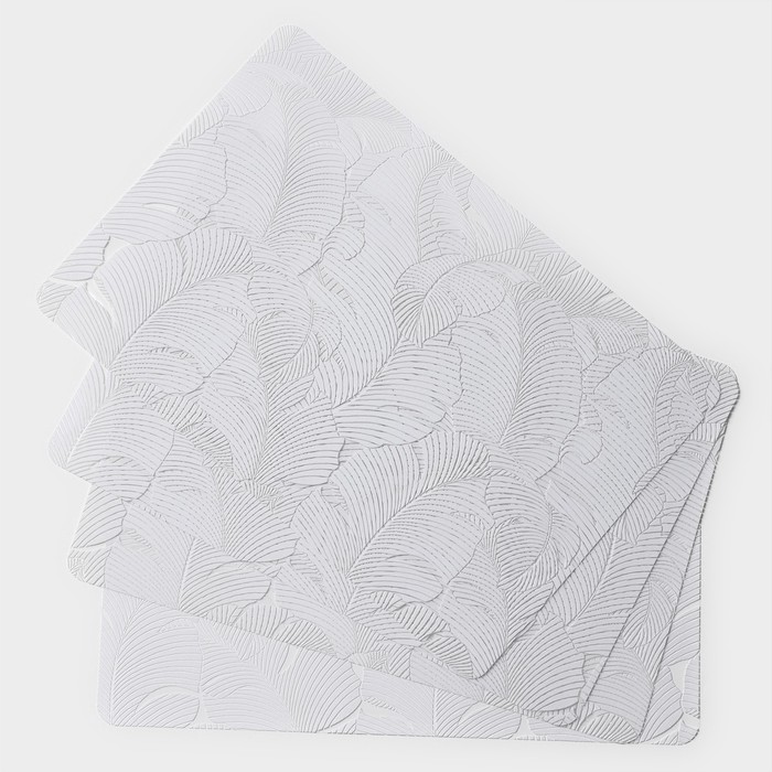 Набор салфеток сервировочных «Мираж», 4 шт, 30×45 см, цвет белый - Фото 1