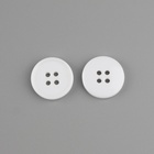 Набор пуговиц, 4 прокола, d = 15 мм, 25 шт, цвет белый - фото 24190116