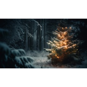 Фотобаннер, 300 × 200 см, с фотопечатью, люверсы шаг 1 м, «Ёлочка в лесу»