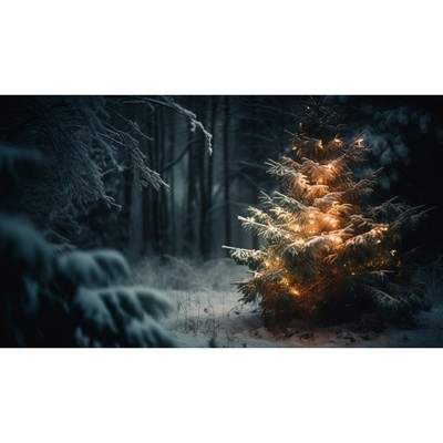 Фотобаннер, 250 × 150 см, с фотопечатью, люверсы шаг 1 м, «Ёлочка в лесу», Greengo