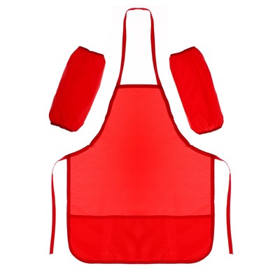 Фартук для труда + нарукавники Calligrata, 550×440/250×160 мм, размер M (рост 122-158), красный