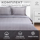 Постельное бельё Этель евро Cage: grey, 200х215 см, 215х240 см, 50х70+3 см-2 шт, мако-сатин, 114г/м2 10060105 - фото 21383565