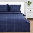 Постельное бельё Этель дуэт Cage: dark blue, 143х215 см-2шт, 215х240 см, 50х70+3 см-2 шт, мако-сатин, 114г/м2 10060111 - фото 11730730