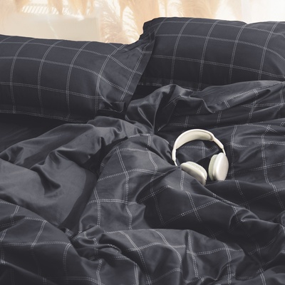 Постельное бельё 2-спальное «Этель» Cage: graphite, мако-сатин