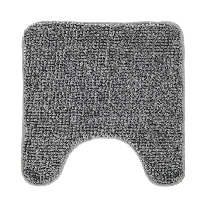 Коврик для туалета, «Шенилл»,  45х45 см, из микрофибры, серый - Фото 1